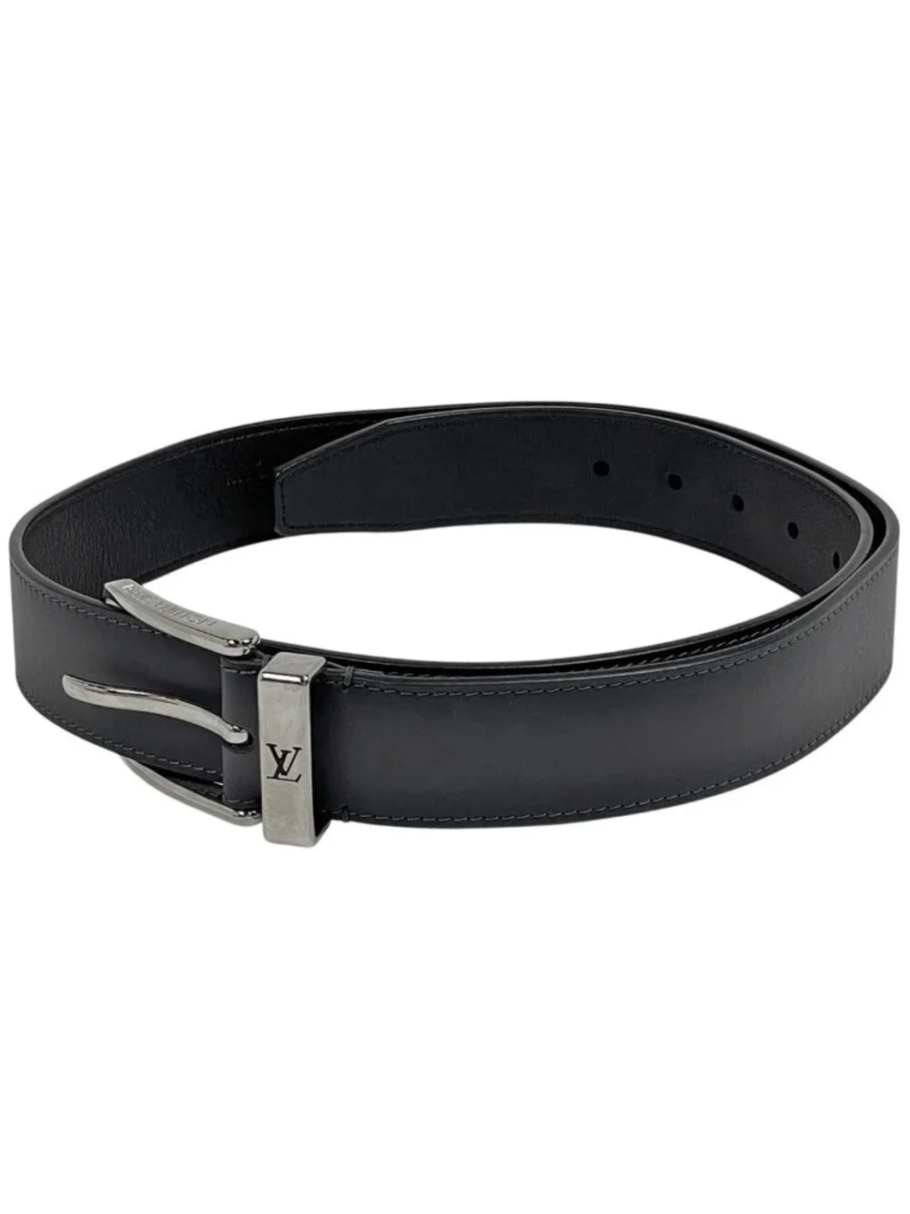 Louis Vuitton Ceinture Pont Neuf Belt Leather Noir